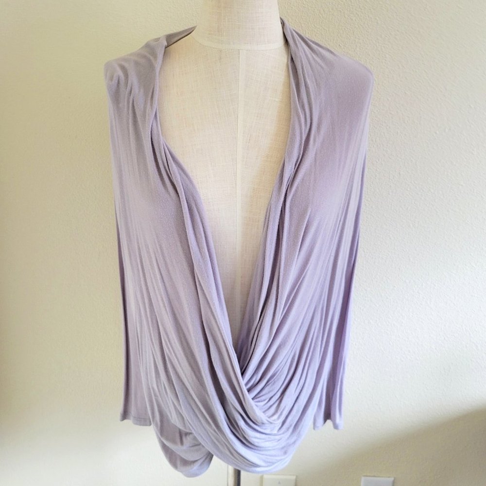 Pretty Young Thing Light Grey Lightweight Long-sleeved Criss Cross Pullover Top